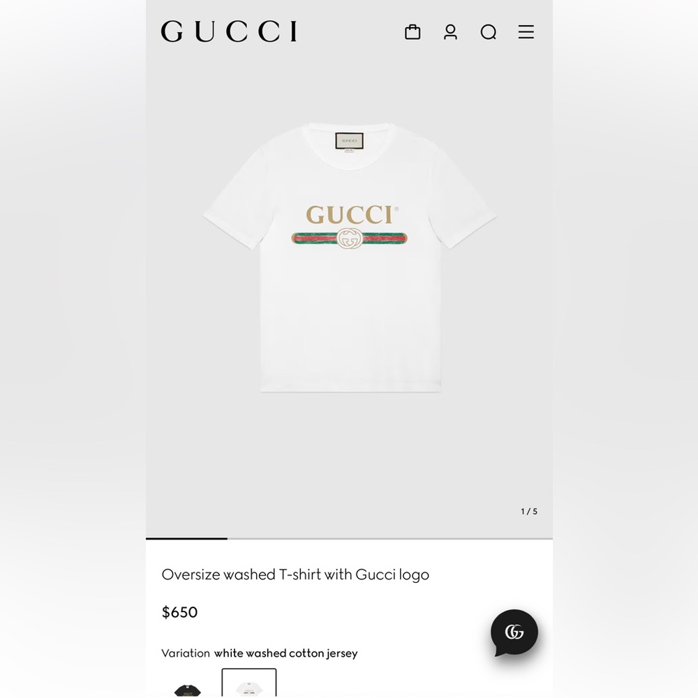 Cristiano Ronaldo Oversize washed T-shirt with Gucci logo - Picture 2 of 9
